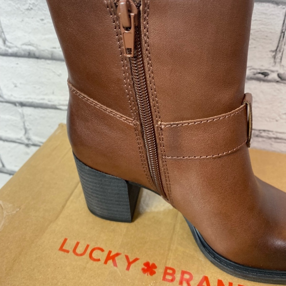 Lucky Brand Brown Almond Toe Ankle Boots Booties LK-Achelle Boots Size 5.5 NEW - Picture 6 of 11